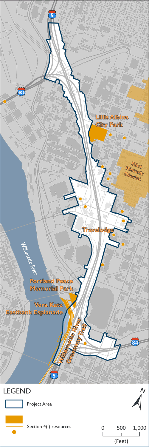 Map: Section 4(f) resources in the Project Area.